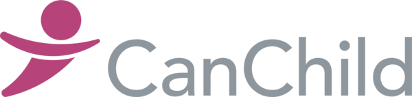 Logo of CanChild, depicting a stylized stick figure of a child and the text 